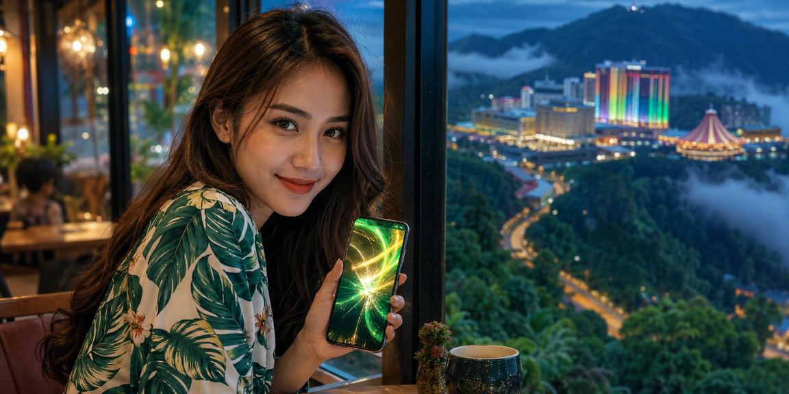 Pemain Malaysia membuat deposit menggunakan aplikasi fm200 di Genting Highlands